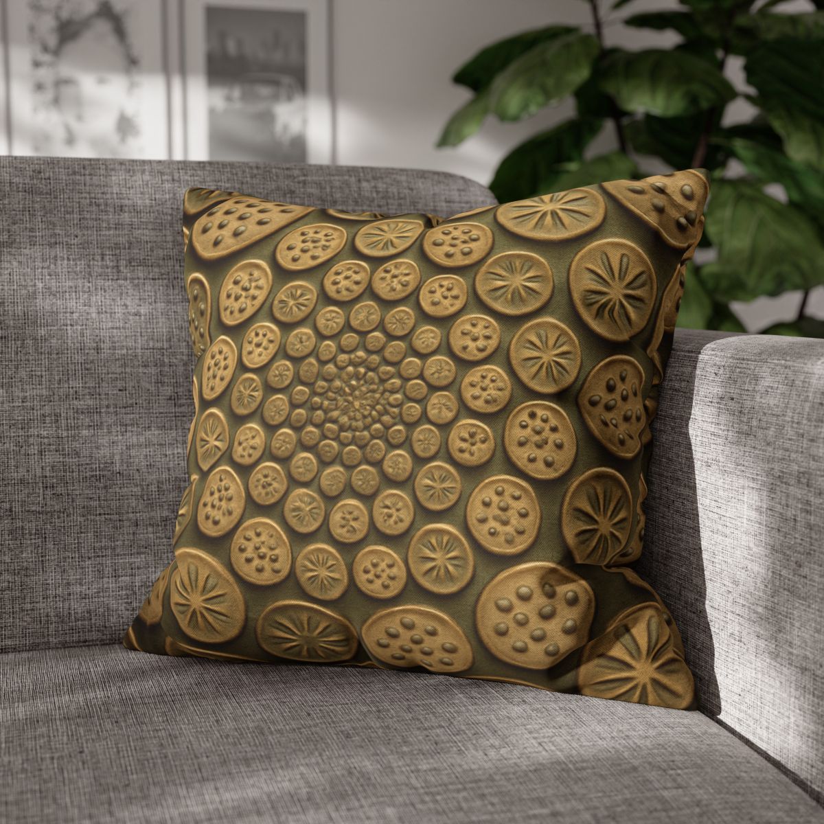 Seed Pod Micro Spiral Array designer print pillow cases