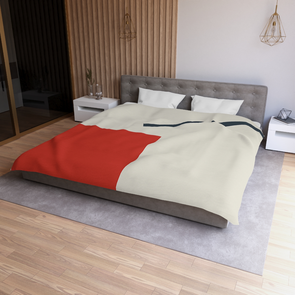 Diagonal Square And Bar Balance personalized bedding duvets