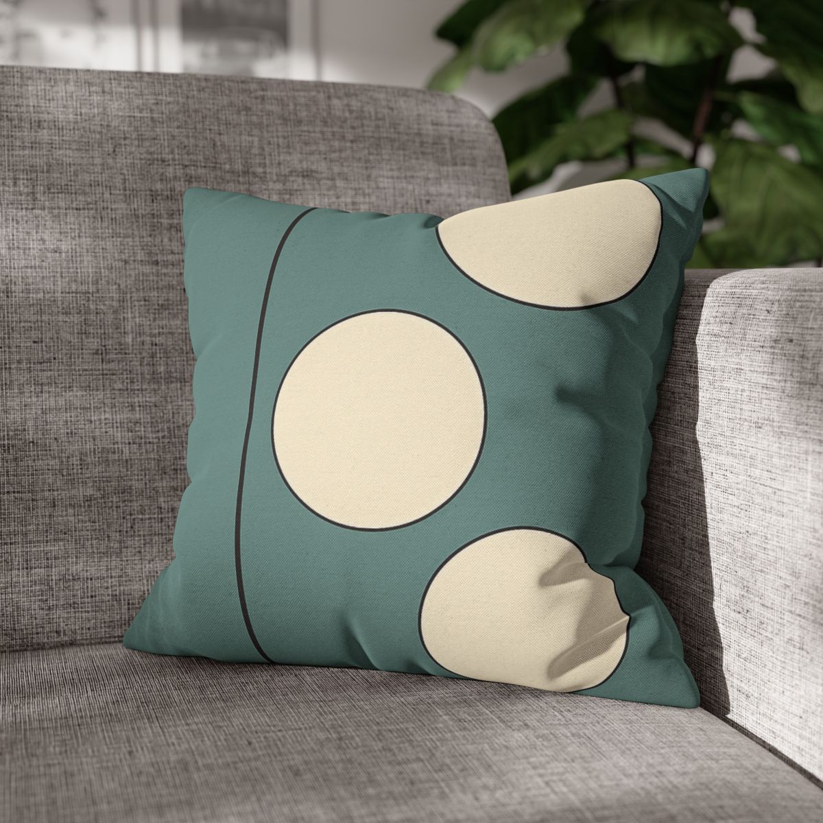 Staggered Trio Of Circles With Thin Divider unique gift pillow cases