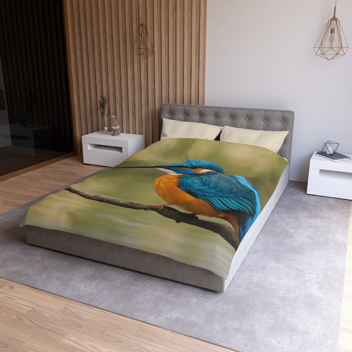 Crystal Dive Common Kingfisher unique patterned duvets