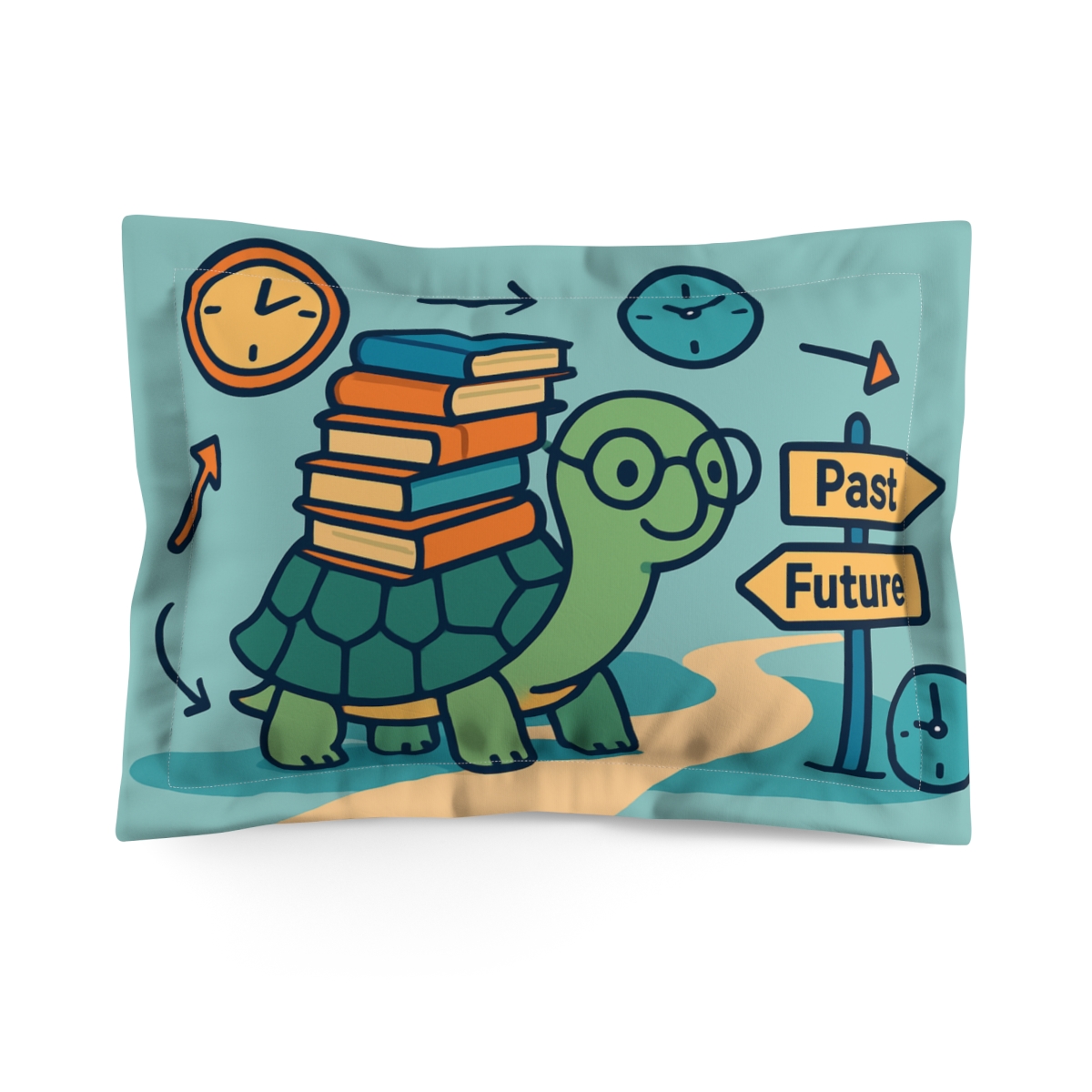 Time Traveling Turtle Library trendy accent pillows