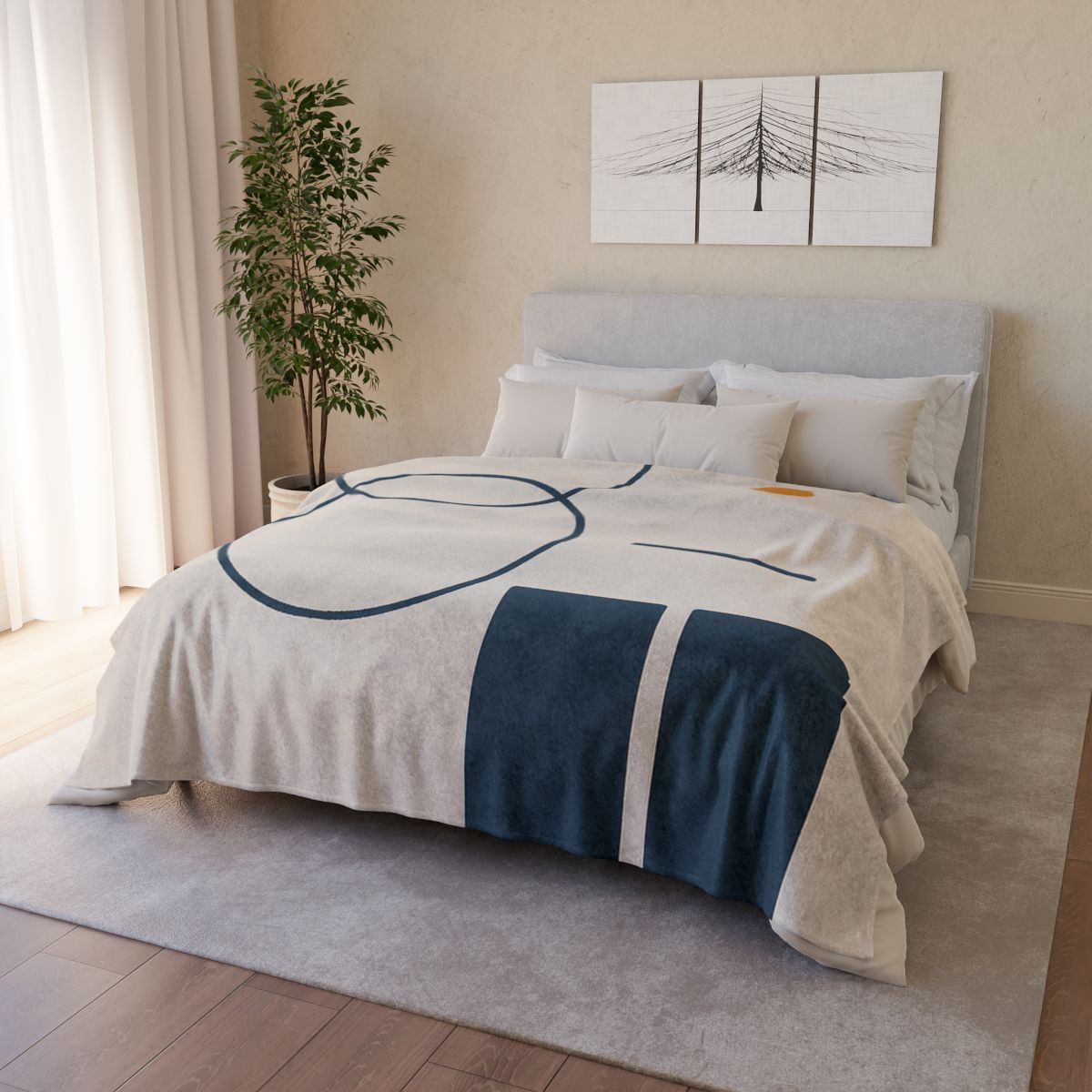 Staggered Rings Over Split Rectangle personalized cozy blankets