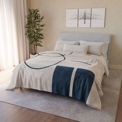 Staggered Rings Over Split Rectangle personalized cozy blankets