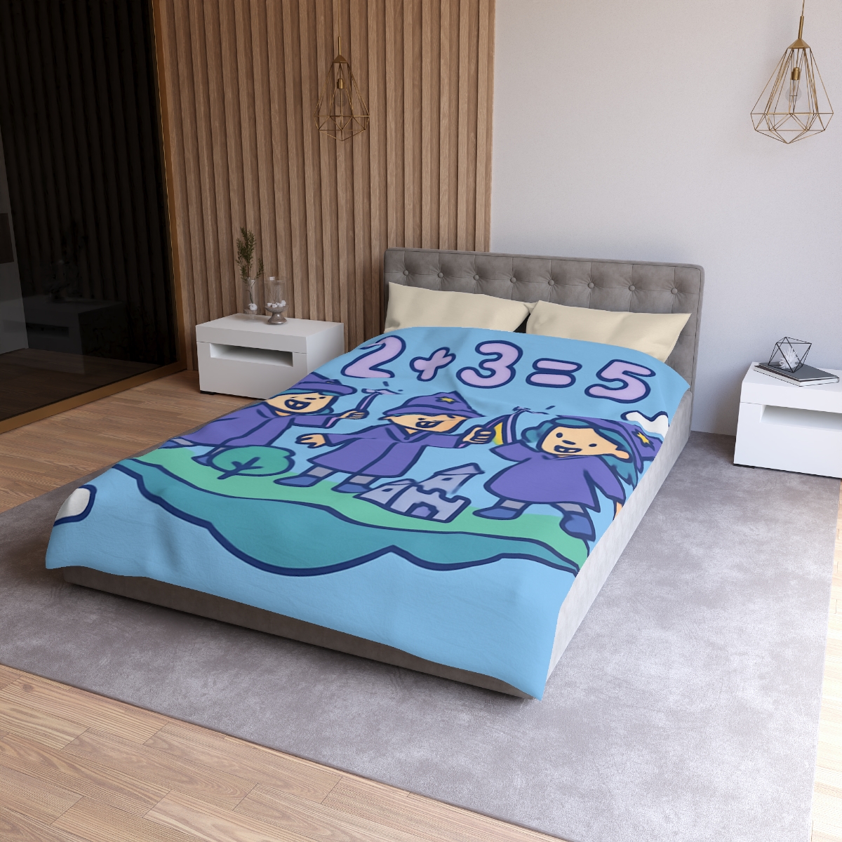 Math Wizards Floating Island soft comforter duvets