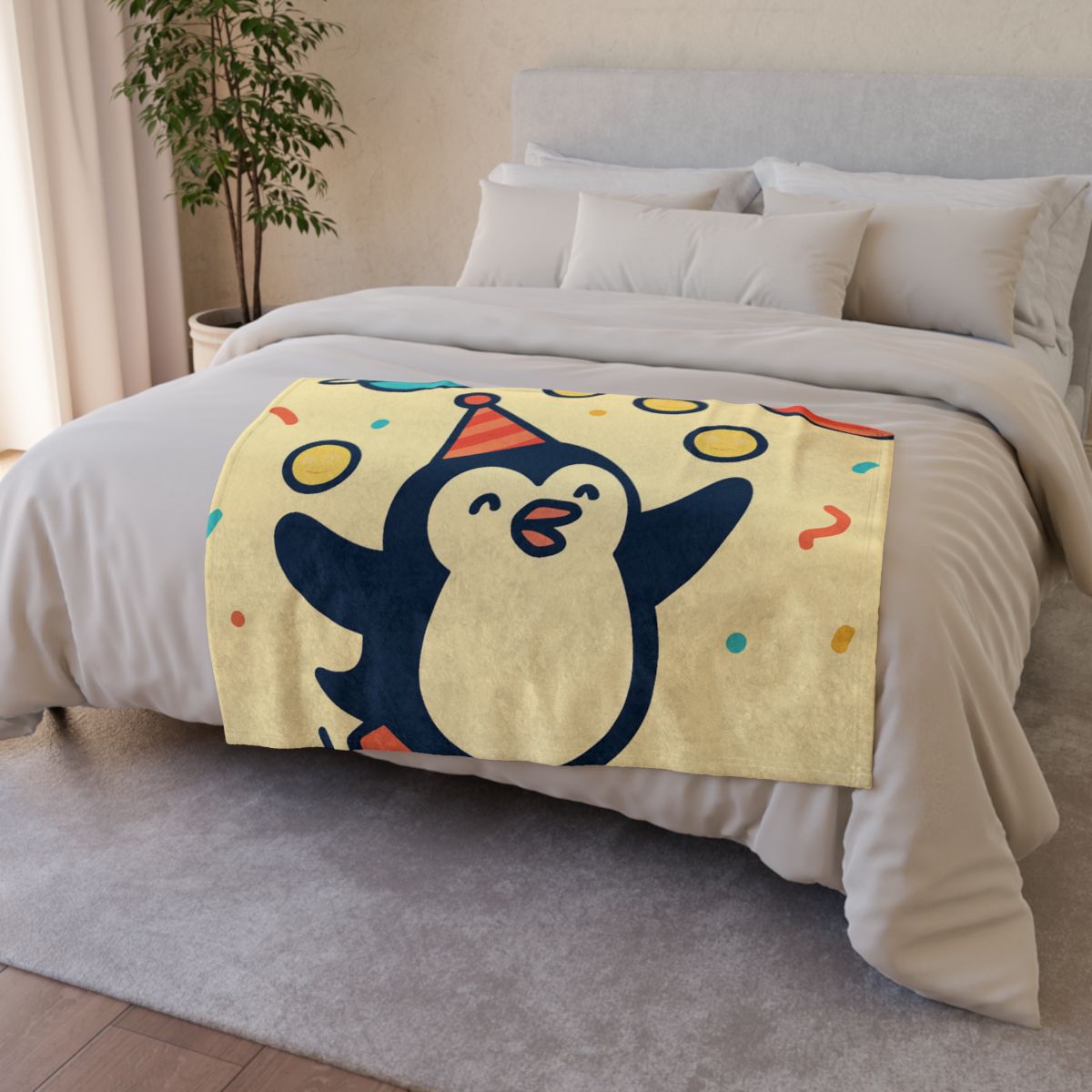 Cosmic Carnival Penguin warm winter blankets