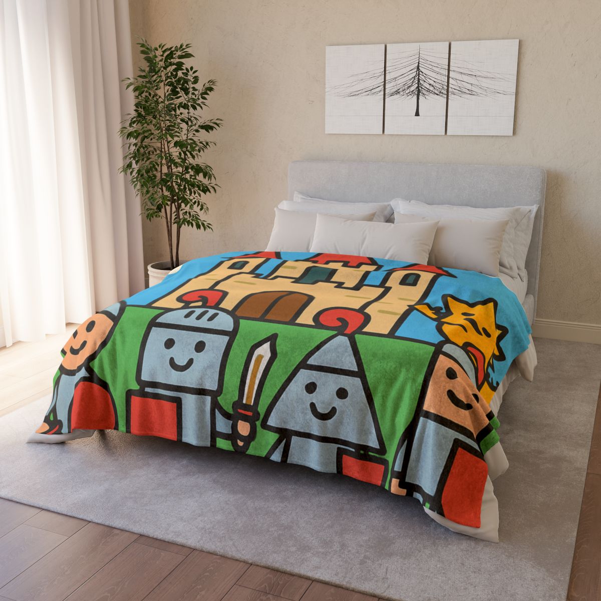 Castle Of Shape Knights soft fleece blankets
