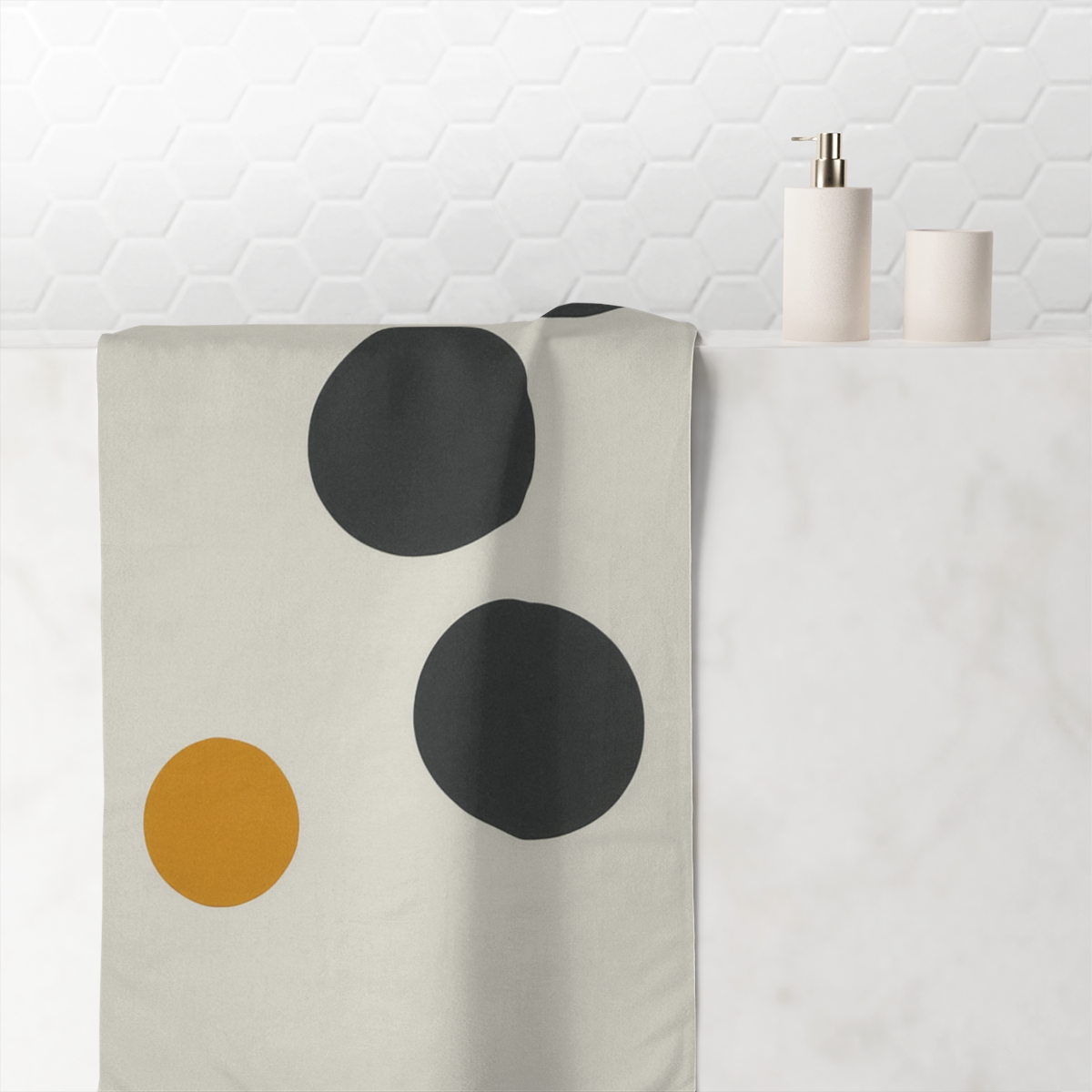 Staggered Circles With Quiet Edge decorative home towelscustom towels