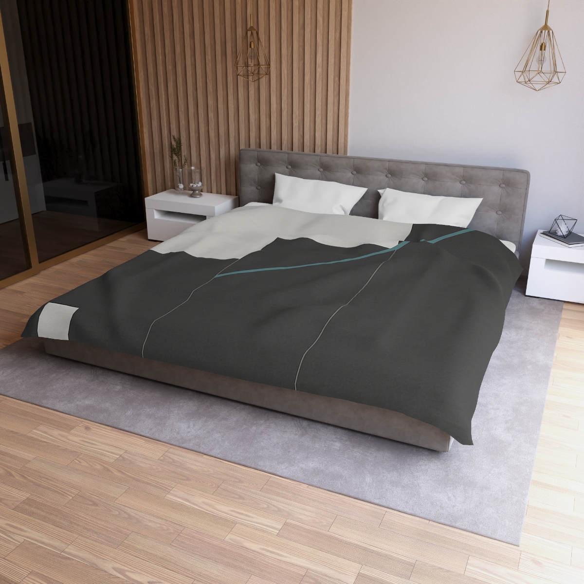 Stepped Rectangles With Quiet Diagonal designer printed duvets