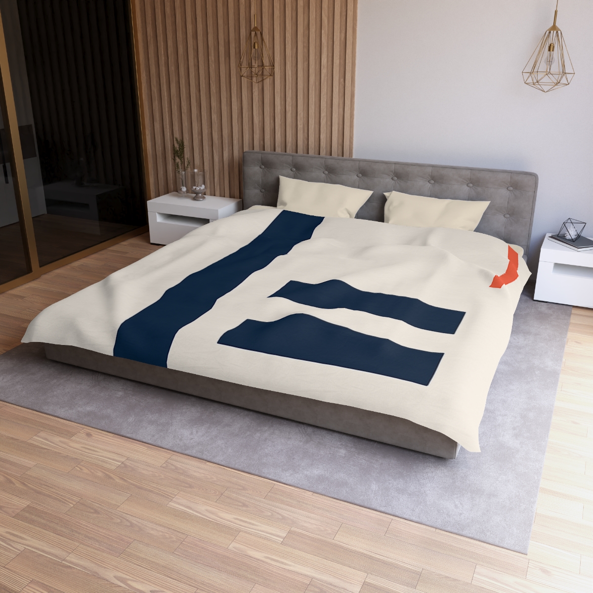 Offset Bars With Orbit Arc unique patterned duvets