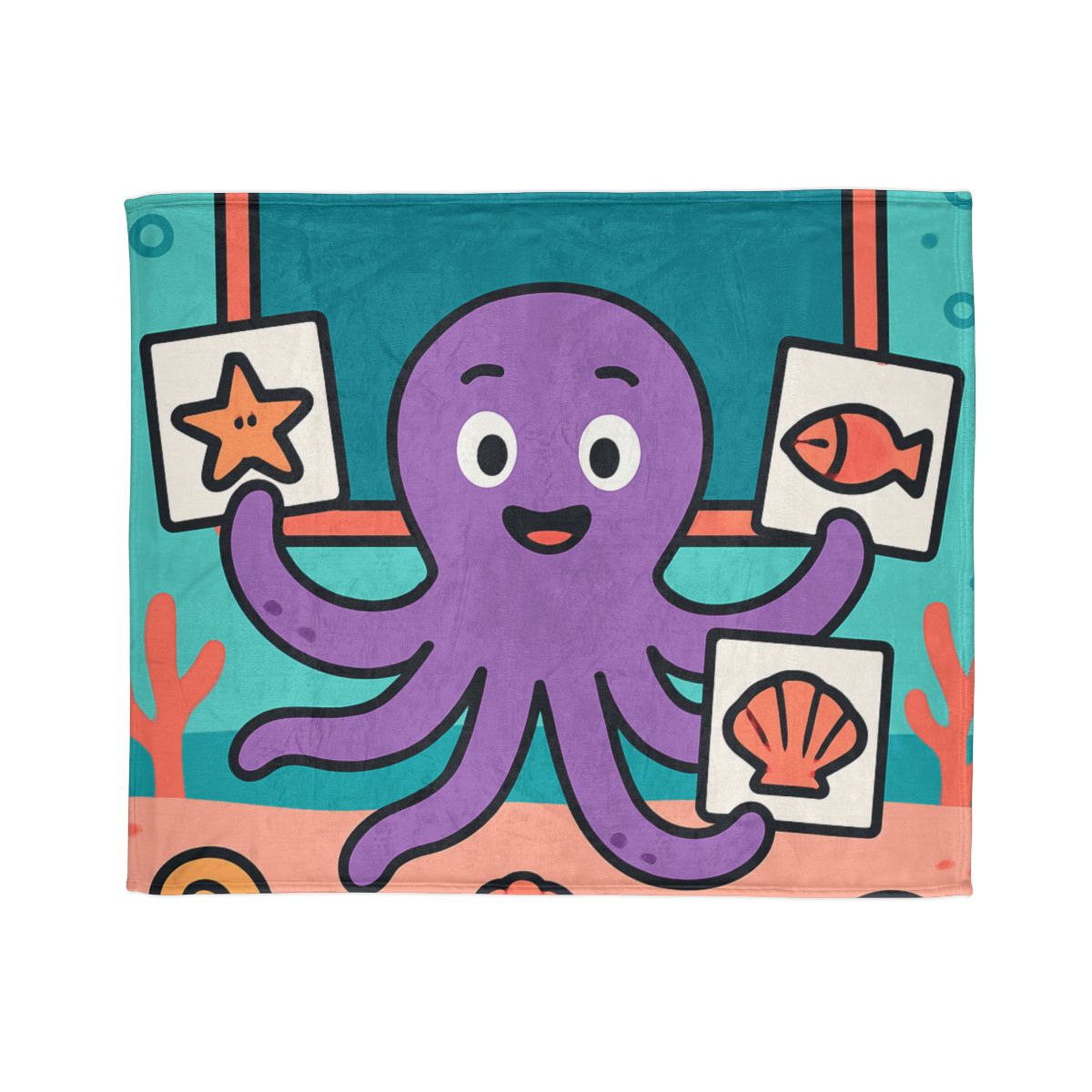 Coral Classroom Octopus trendy patterned blankets