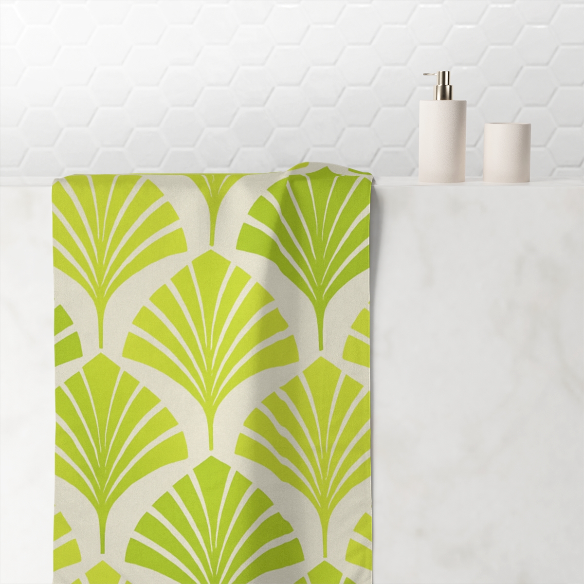 Frond Echo Geometry personalized bath towels