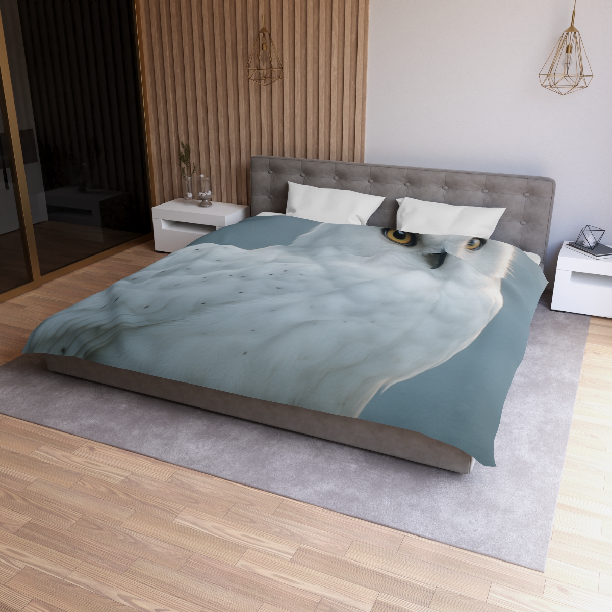 Twilight Watcher Snowy Owl stylish duvet covers