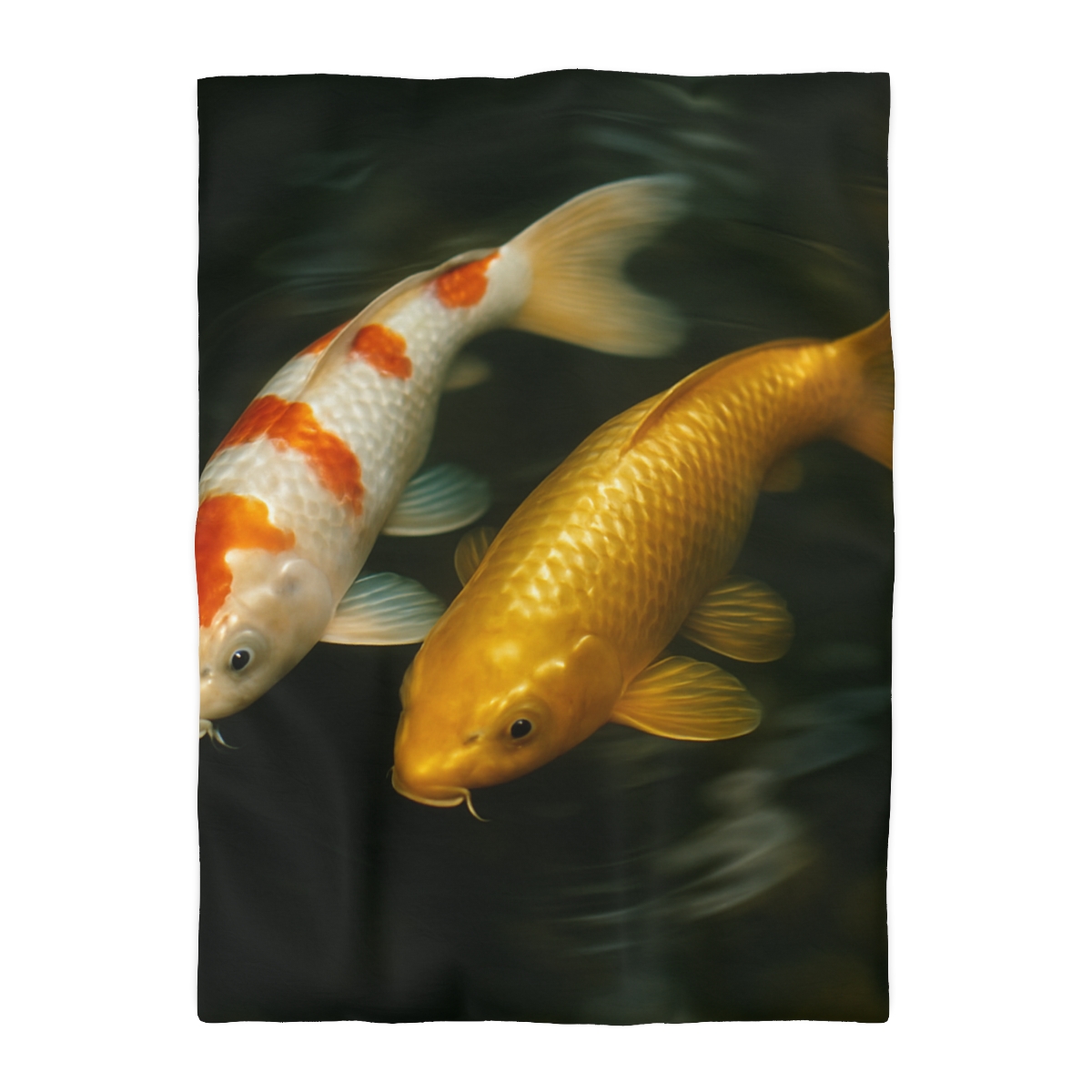 Golden Drift Koi Pair soft comforter duvets