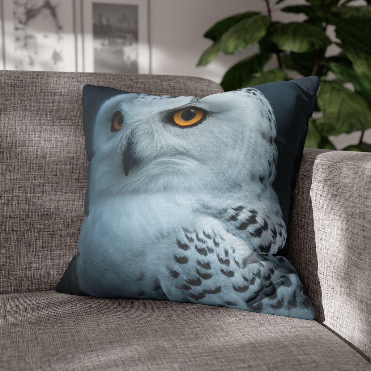 Midnight Watch Snowy Owl personalized pillow covers