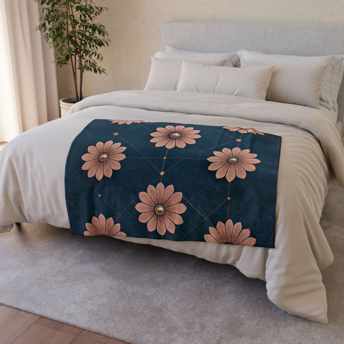 Blossom Orbit Grid decorative home blankets