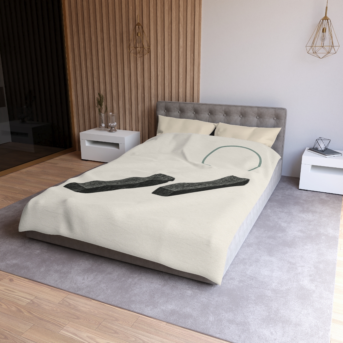 Staggered Bars With Floating Ring unique patterned duvets