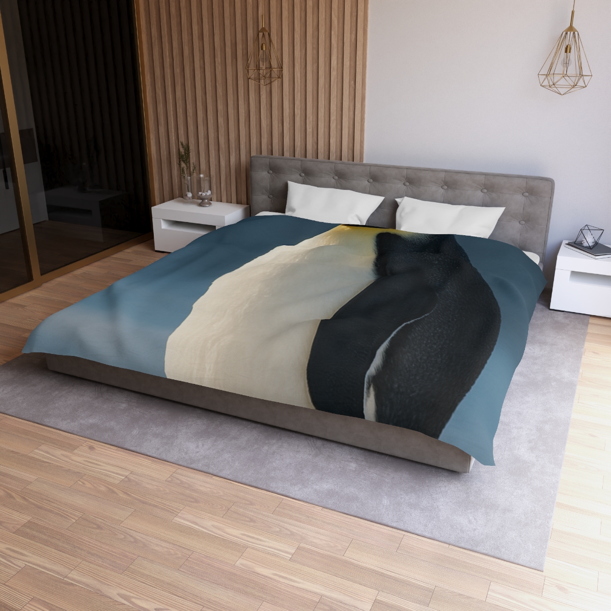 Aurora Drift Emperor Penguin custom duvets