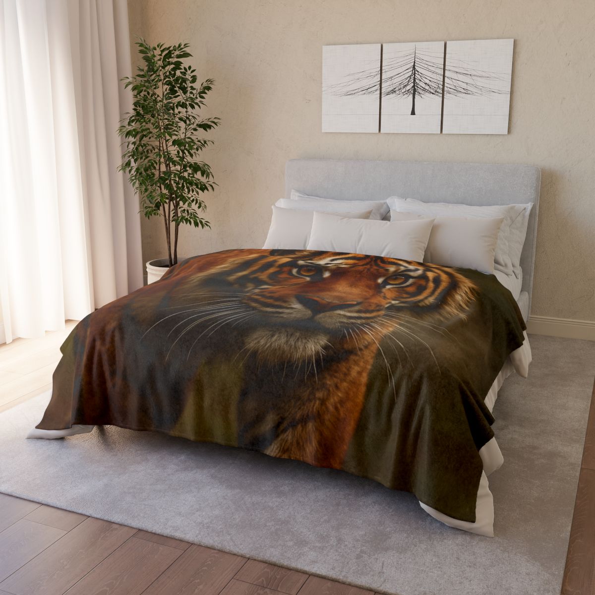 Forest Stalker Bengal Tiger trendy patterned blankets