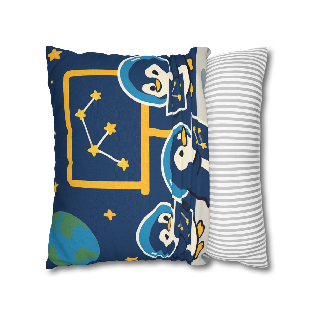 Space School For Curious Penguins personalized pillow covers