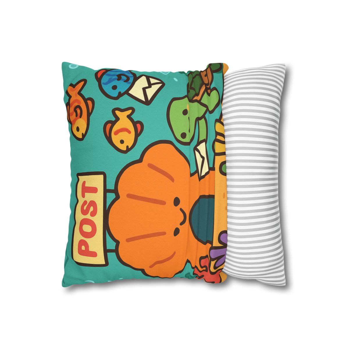 Coral Reef Post Office With Turtle Mail Carrier soft cotton pillow cases