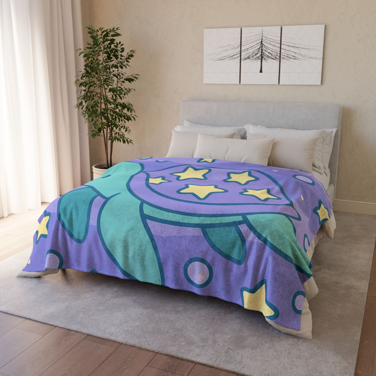 Nebula Ocean Turtle designer printed blankets