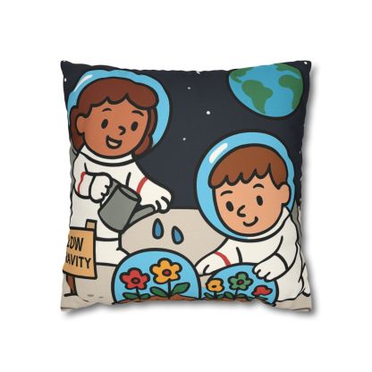 Gravity Garden On The Moon soft cotton pillow cases