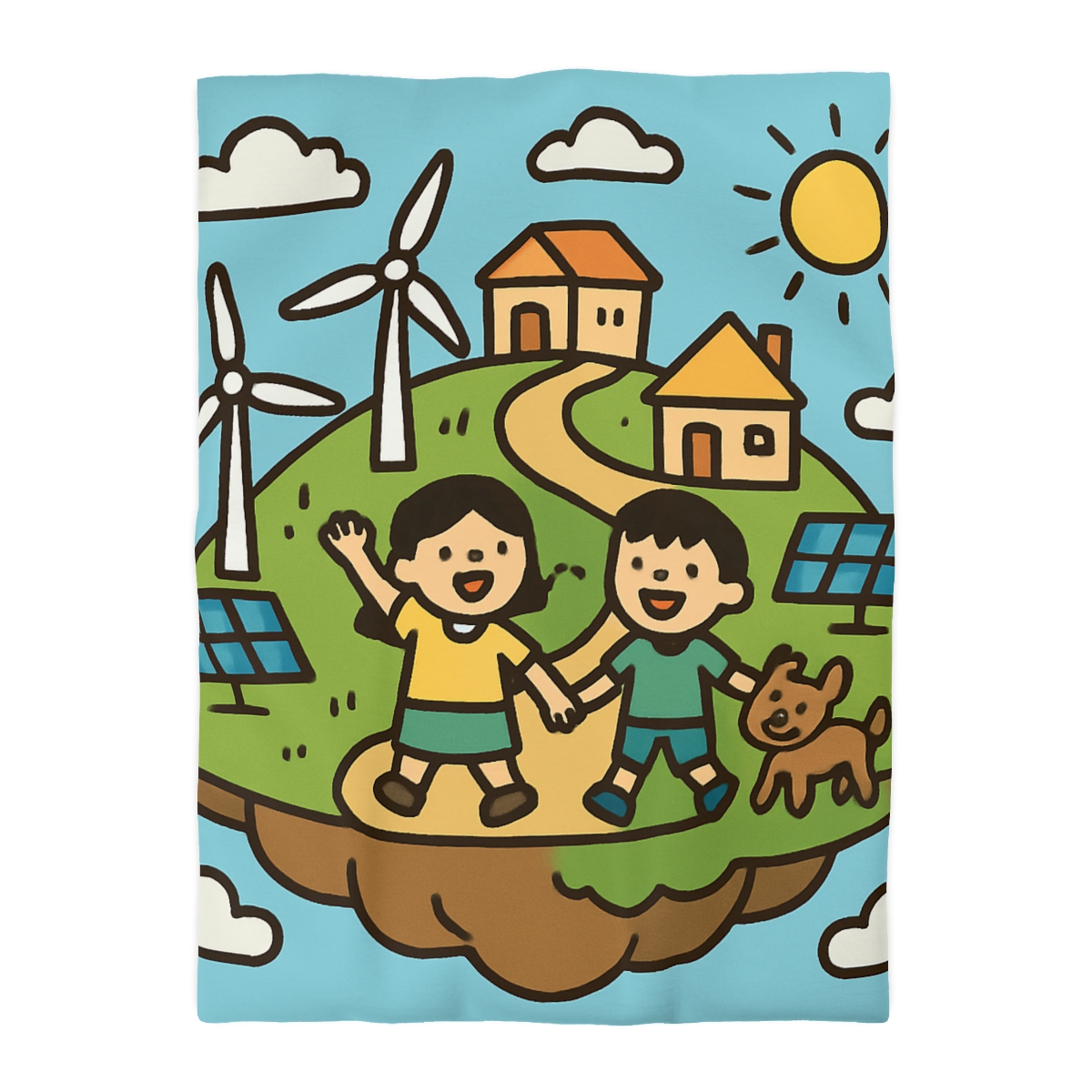 Floating Eco City Sky Island trendy bedroom duvets