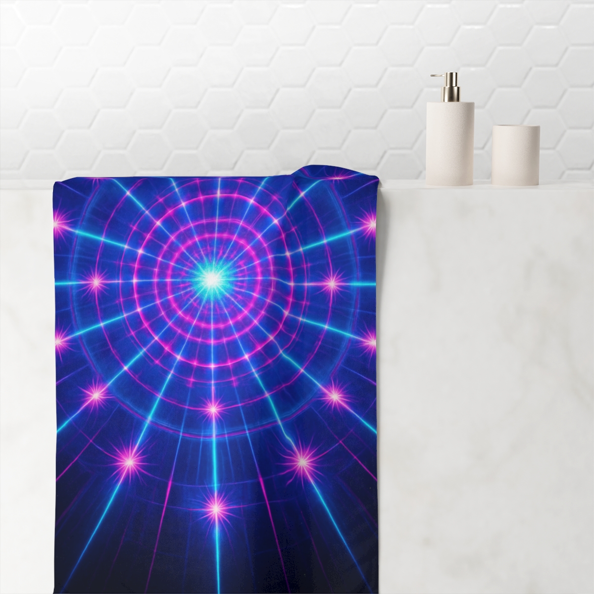Photon Burst Mandala stylish beach towels