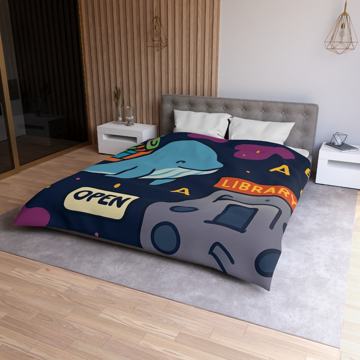 Nebula Library Whale trendy bedroom duvets