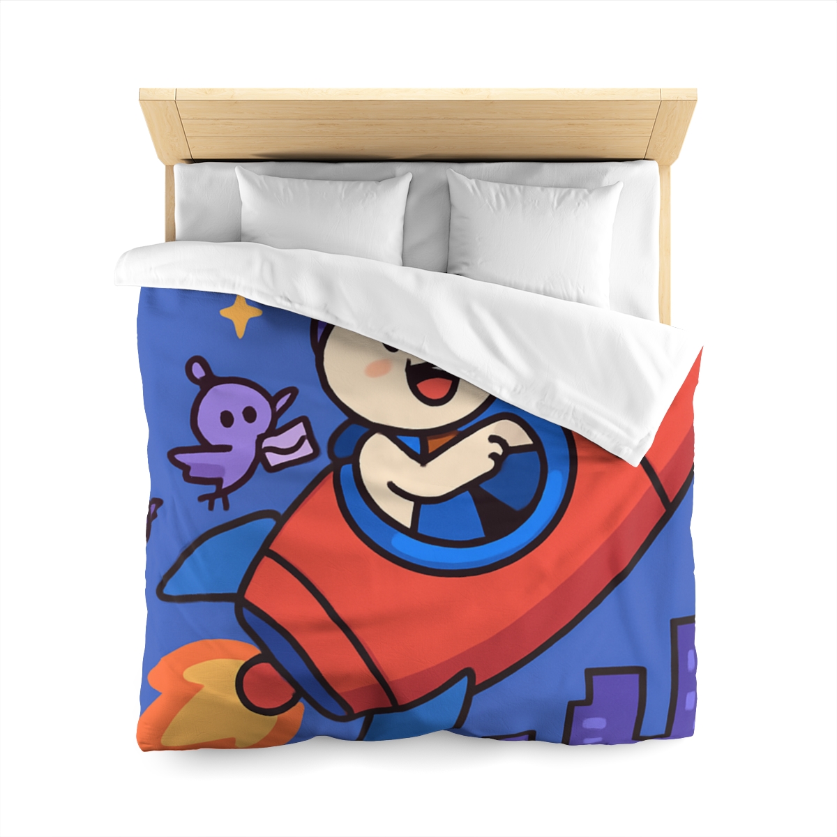 Rocket Rabbit Space Delivery custom duvets