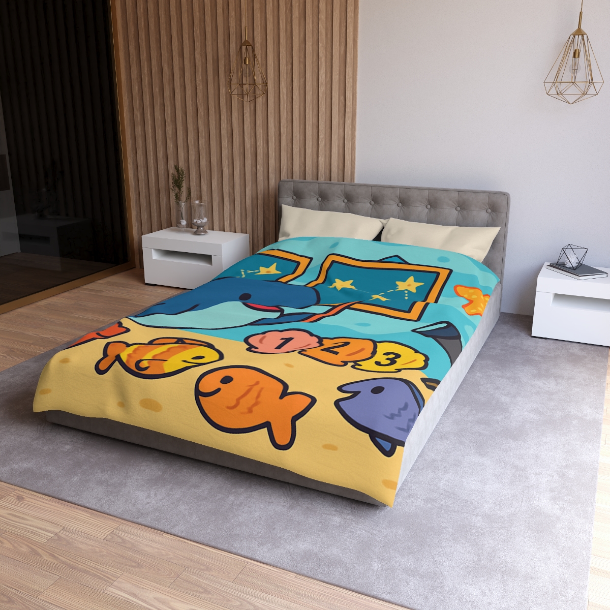 Cosmic Coral Classroom unique patterned duvets