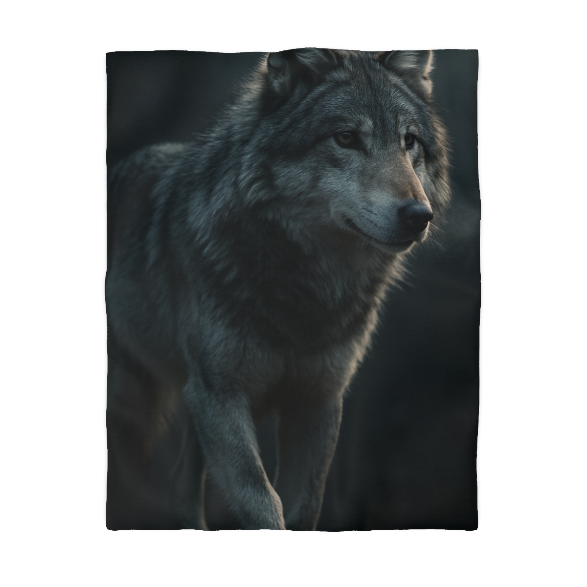 Moonlit Sentinel Gray Wolf trendy bedroom duvets