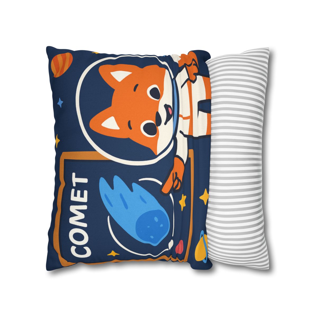 Comet Classroom With Curious Space Fox soft cotton pillow cases