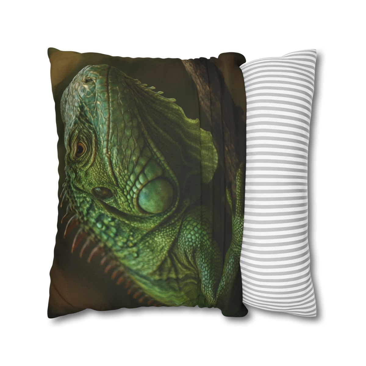 Starlit Stillness Green Iguana trendy patterned pillow cases