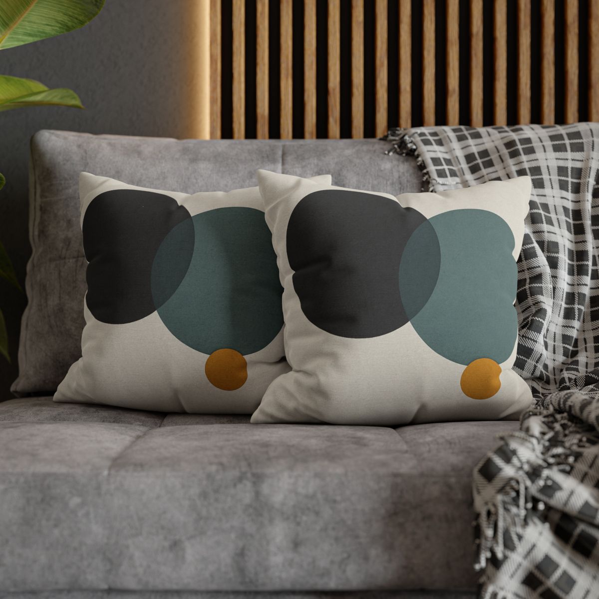 Clustered Three Circles With Pause designer print pillow cases
