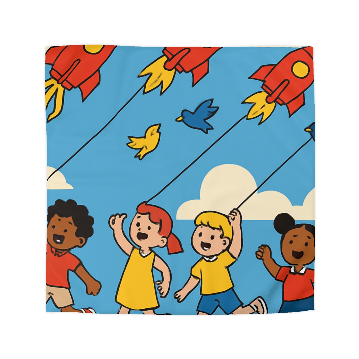 Rocket Kite Race soft comforter duvets