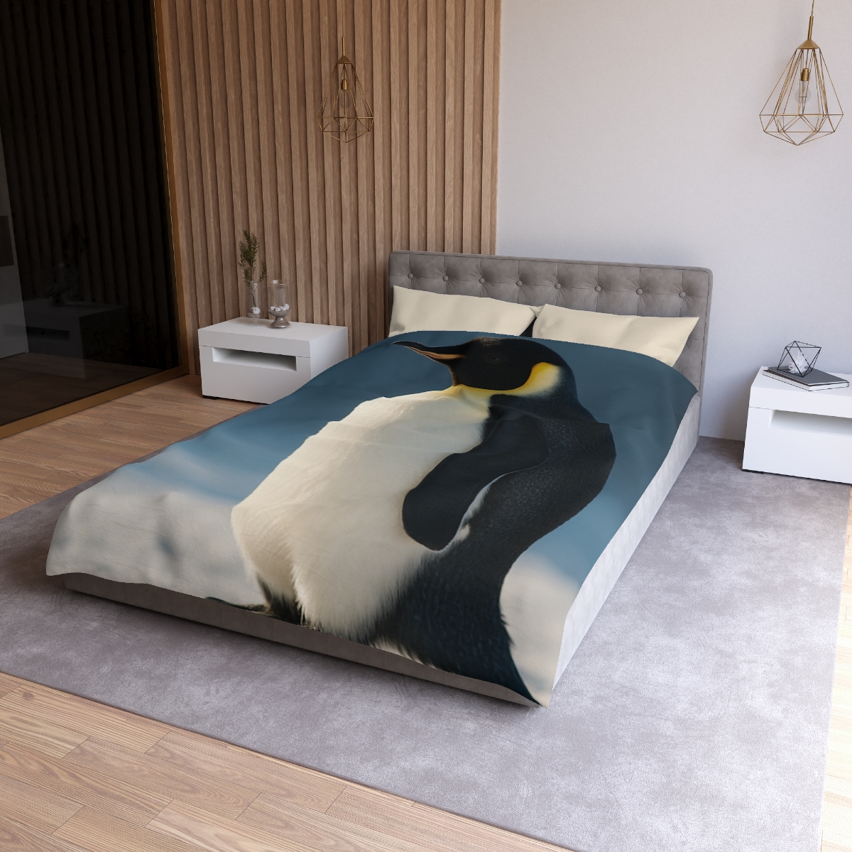 Aurora Drift Emperor Penguin custom duvets