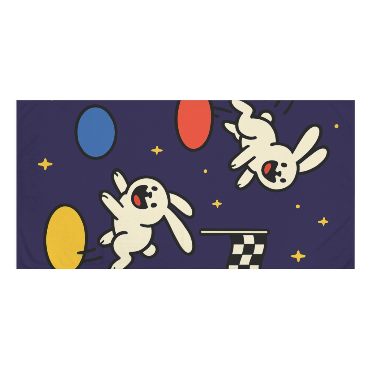 Planet Hopping Bunny Race personalized bath towels