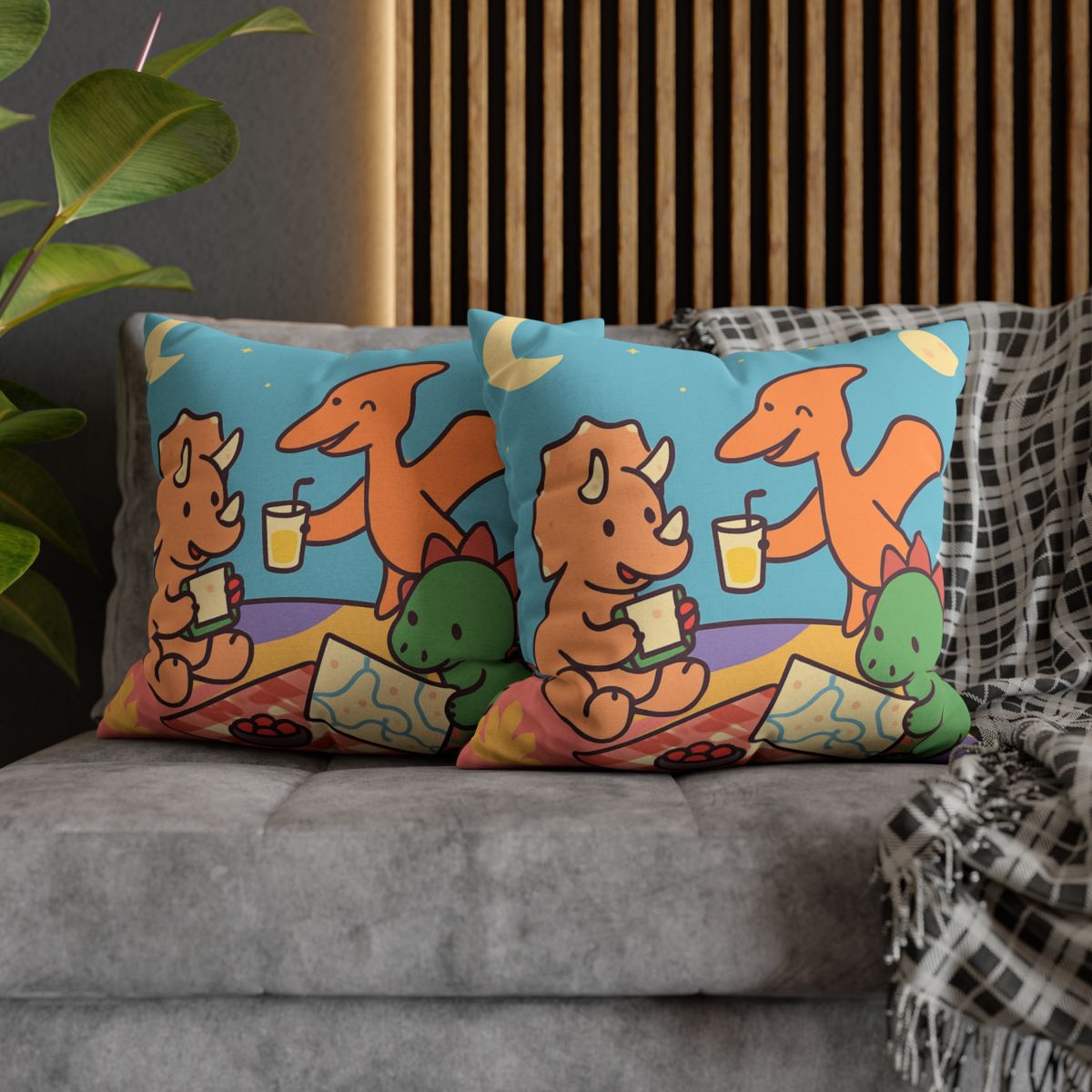 Planet Picnic With Dinosaurs custom pillow cases
