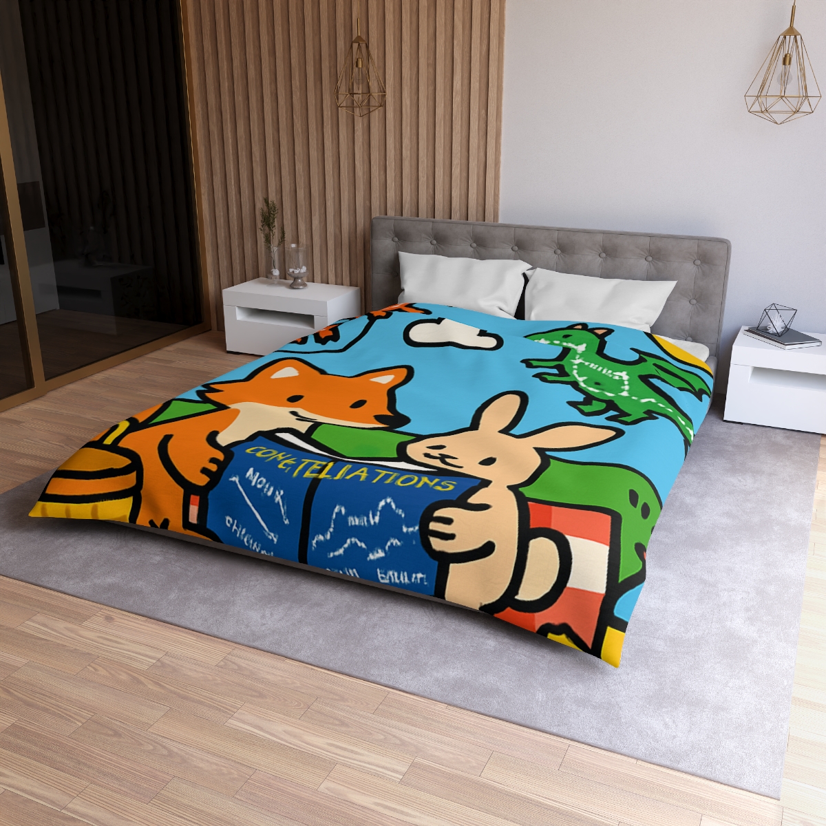 Sky Map Picnic With Dragon Kites soft comforter duvets