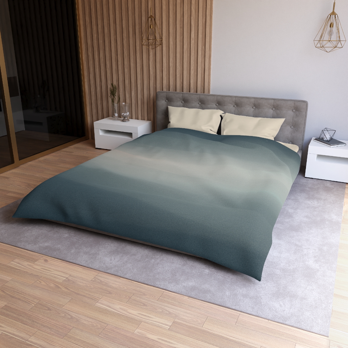 Dark Energy Veil Gradient designer printed duvets