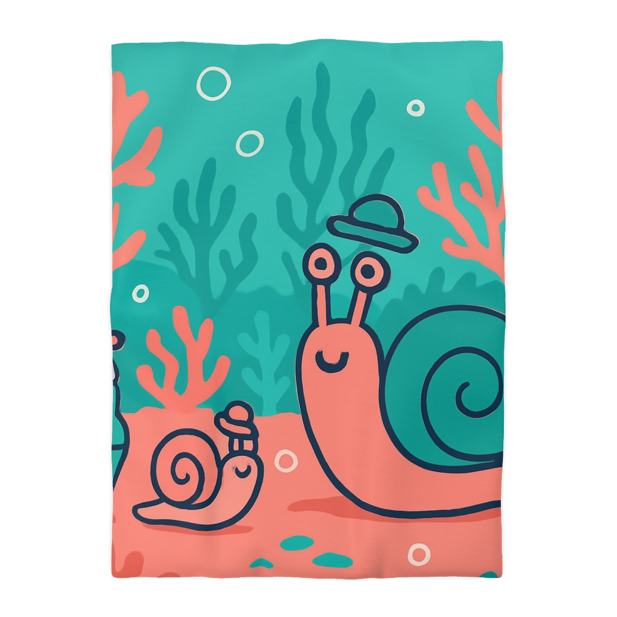 Coral City Snail Parade trendy bedroom duvets