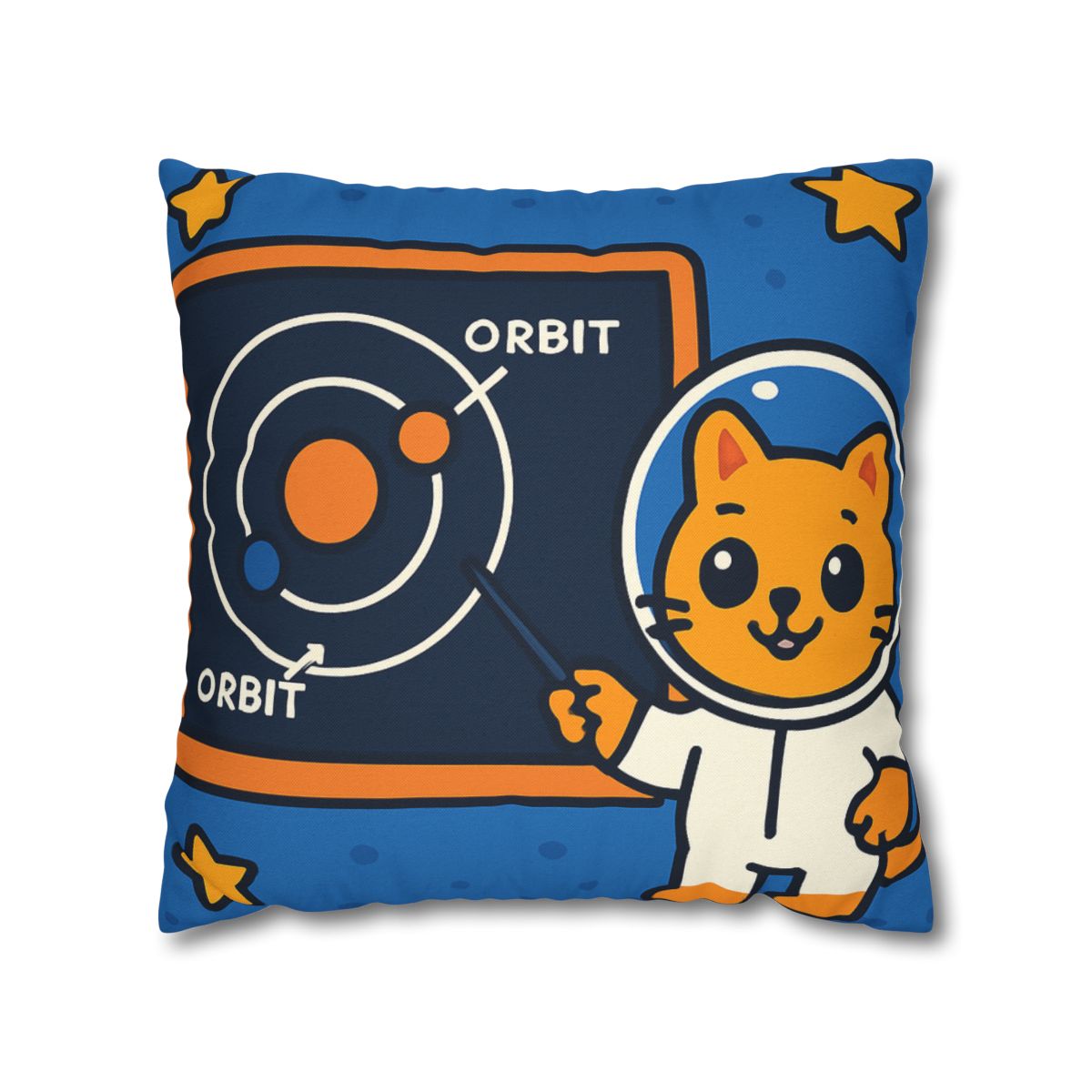Comet Classroom Cat And The Orbit Chalkboard stylish decorative pillowcases