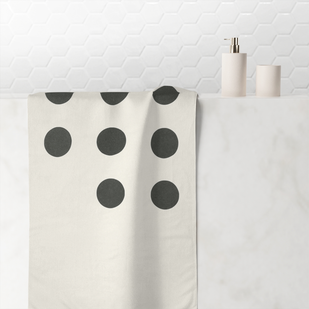 Sparse Dot Grid Shift personalized bath towels