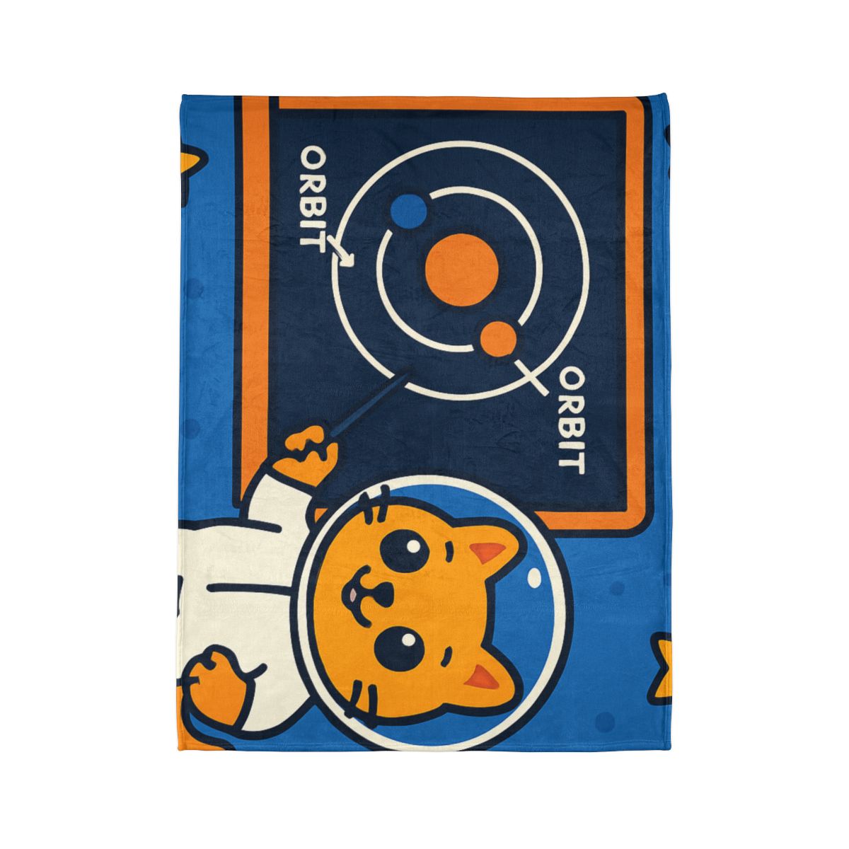 Comet Classroom Cat And The Orbit Chalkboard trendy patterned blankets