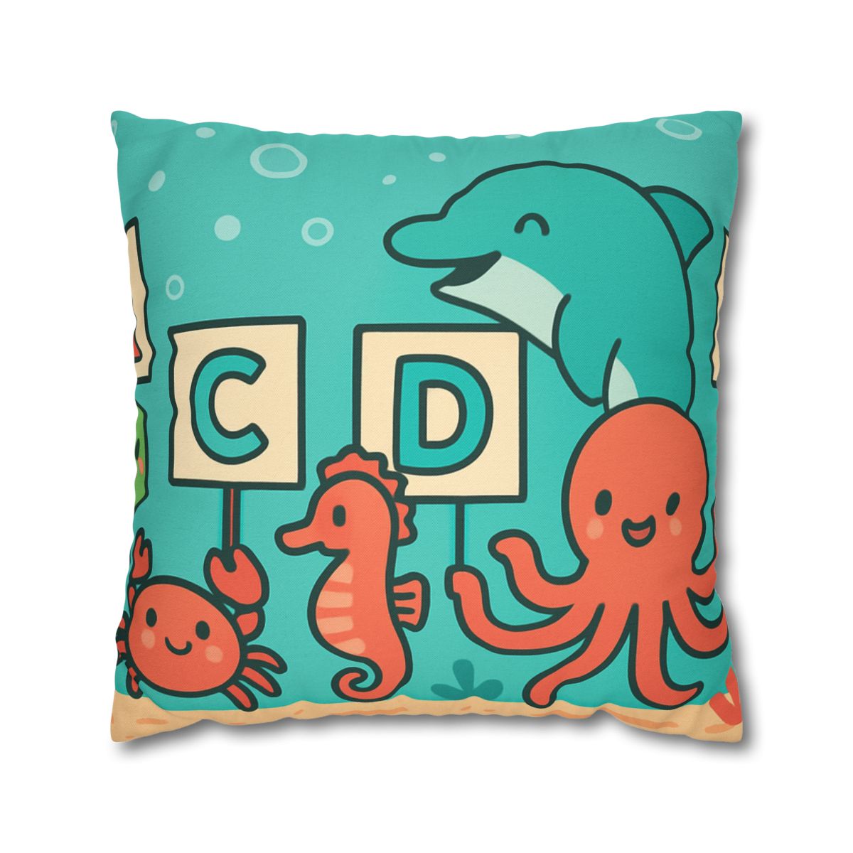 Coral Reef Alphabet Parade custom pillow cases