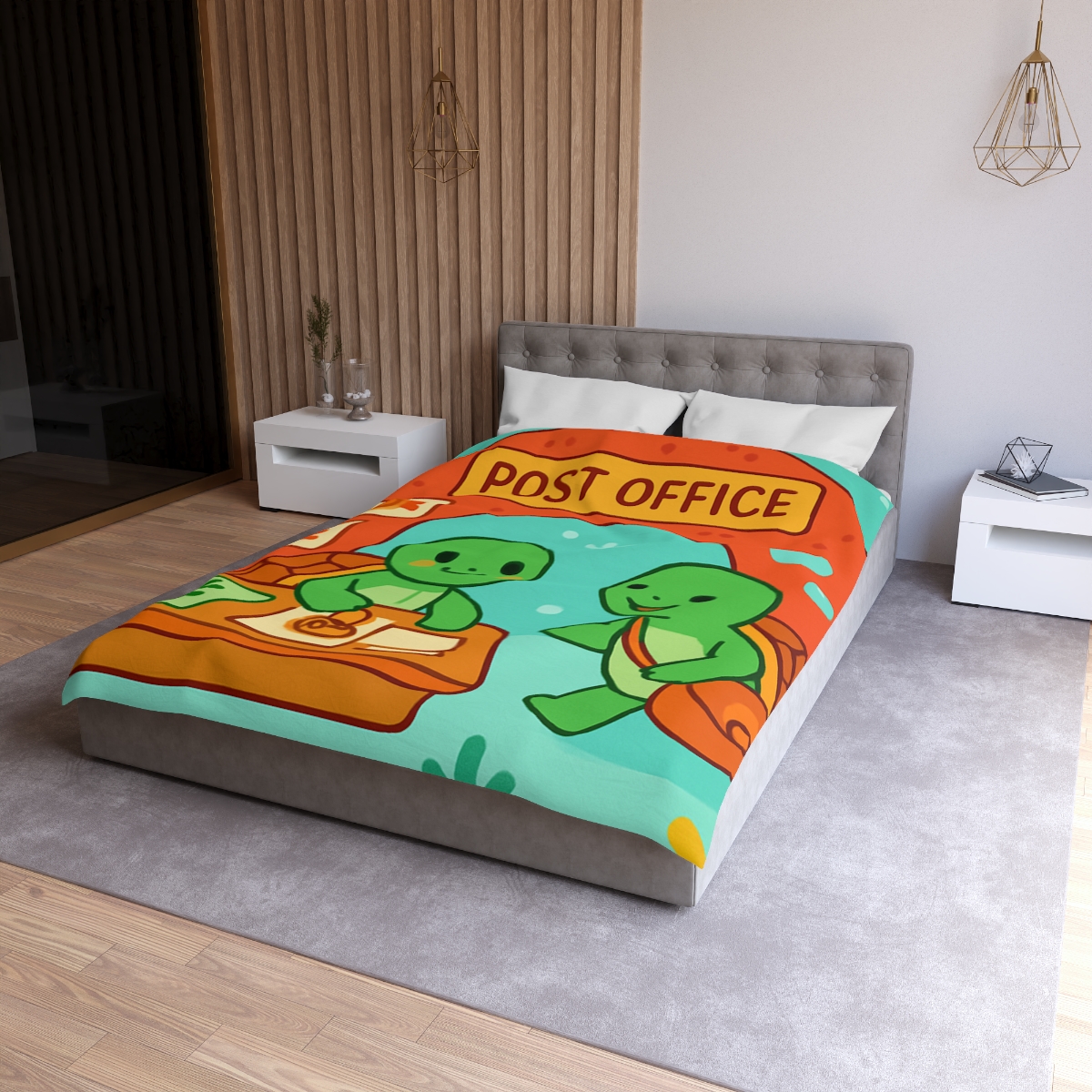 Coral Reef Post Office Run By Sea Turtles unique patterned duvets