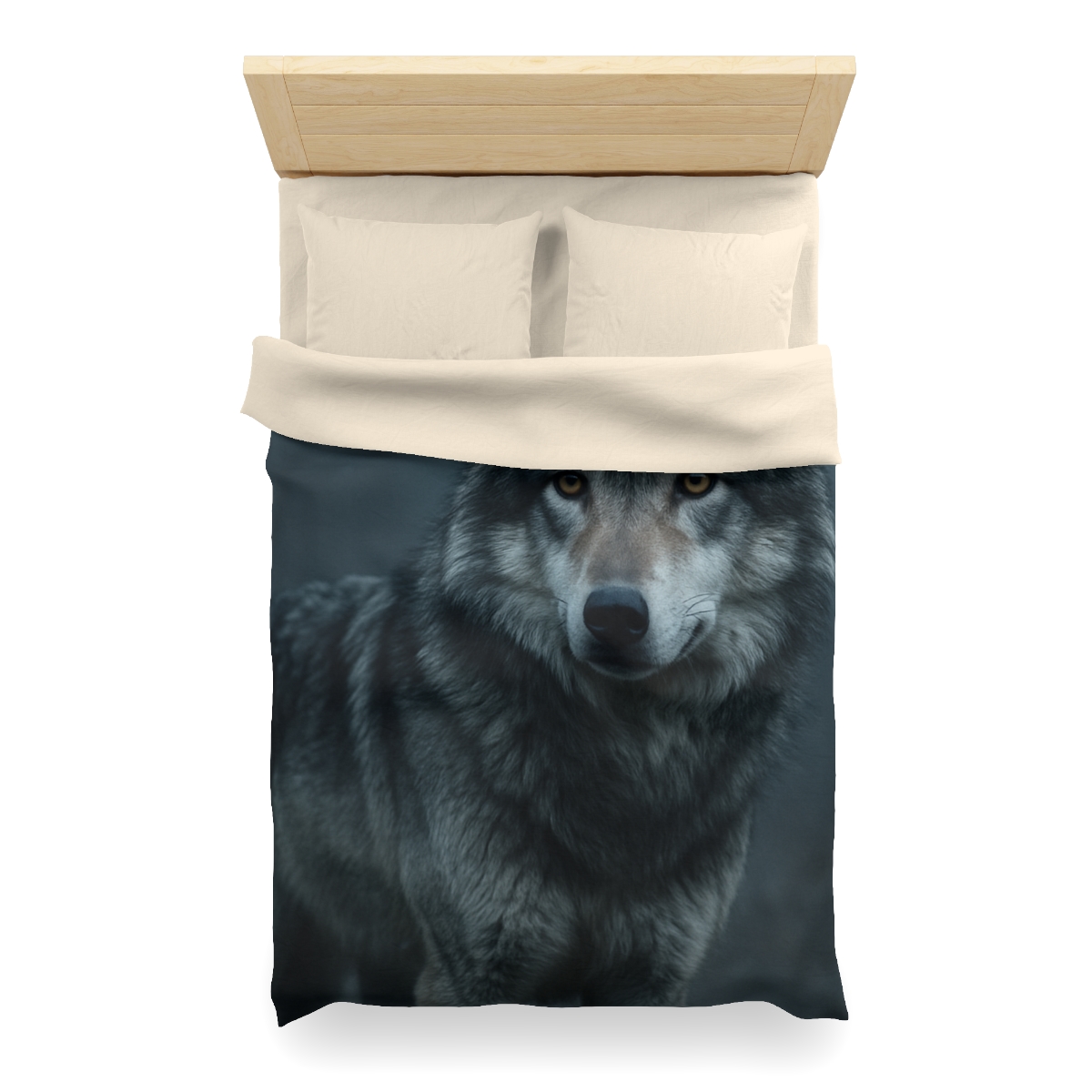 Moonlit Gaze Gray Wolf custom duvets