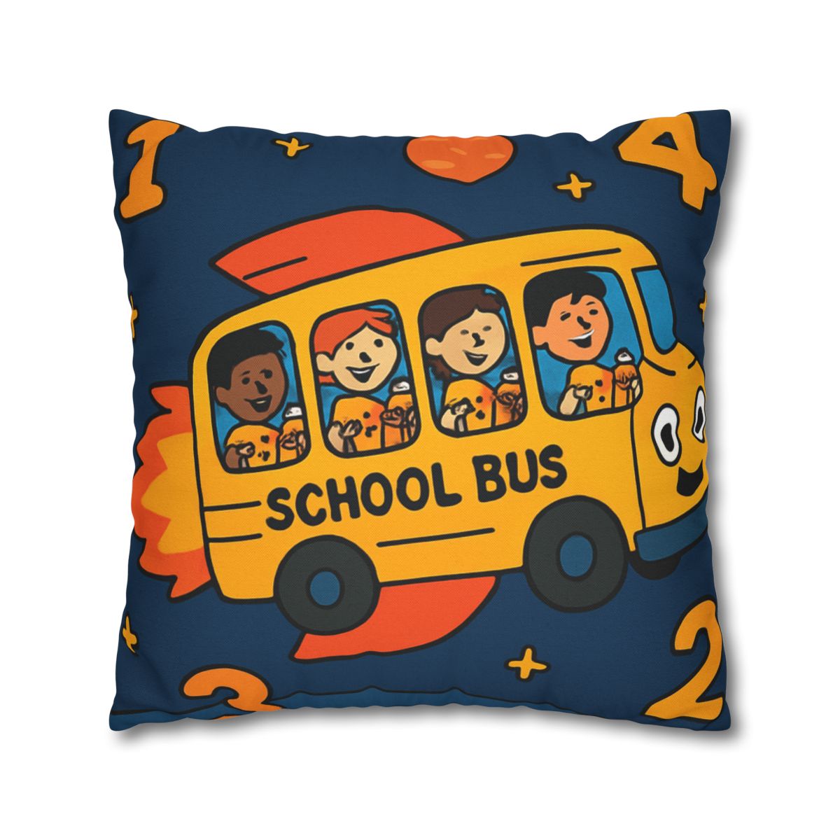 Rocket School Bus To Planet Math stylish decorative pillowcases