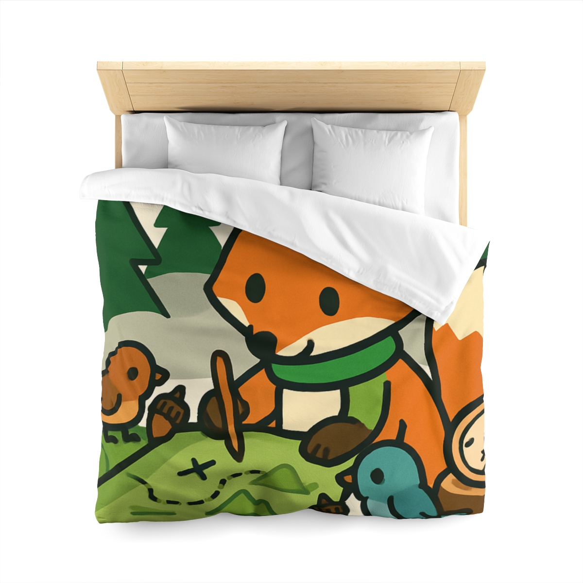 The Map Making Fox In Misty Pines duvets for gifts